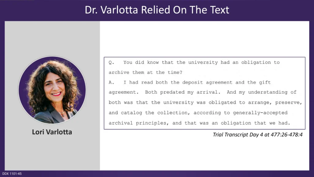 Dr. Varlotta Relied On The Text